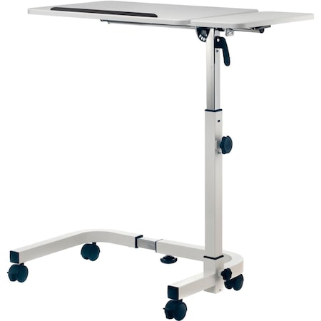 Global Industrial Mobile Laptop Cart 15-3/4 D X 27-3/8 - 40 in H, 36 in W X Steel, White 436966WG